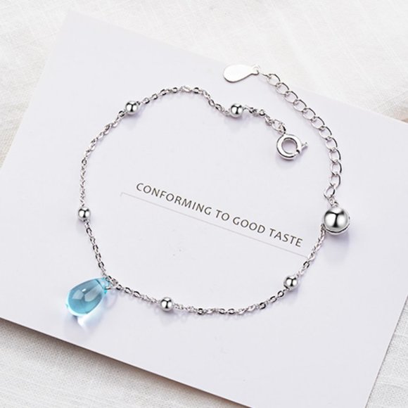 [Set of 3]925 Sterling Silver Crystal Water Drop u - Picture 6 of 11